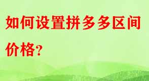 如何設置拼多多區(qū)間價格
