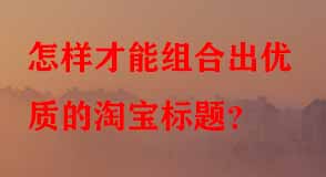 怎樣才能組合出優(yōu)質的淘寶標題